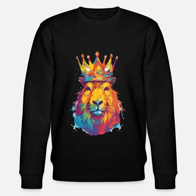Capybara with capybara crown - Stanley/Stella CHANGER Unisex Organic Sweatshirt - black