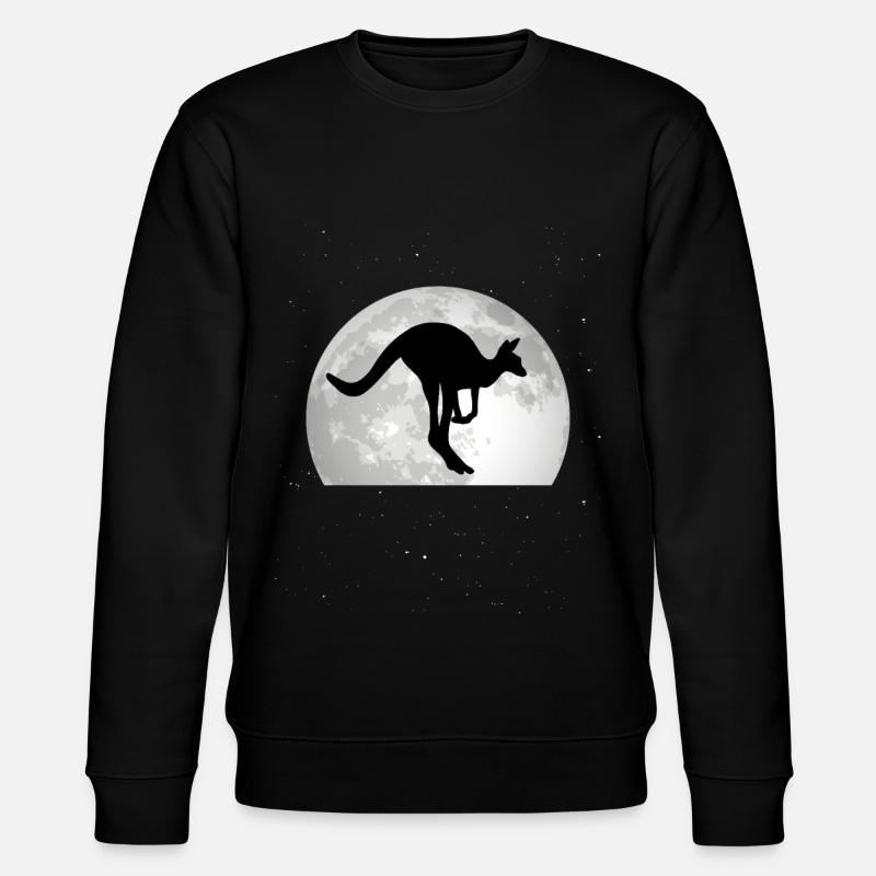 Kangaroo, Moon, Australia, Kangaroo - Stanley/Stella CHANGER Unisex Organic Sweatshirt - black