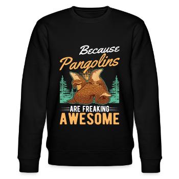 Pangolin Geschenk Schuppentier - Stanley/Stella Unisex Bio-Sweatshirt CHANGER  - Schwarz - Vorne - Nik (191cm) & Marisol (170cm)