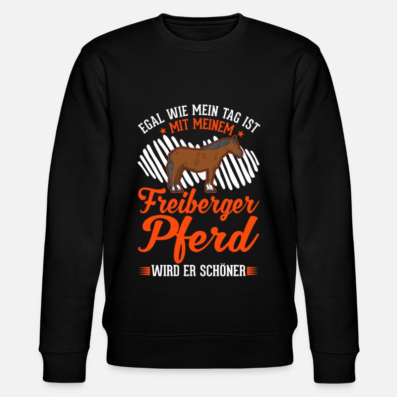 Freiberger Pferd - Stanley/Stella Unisex Bio-Sweatshirt CHANGER  - Schwarz