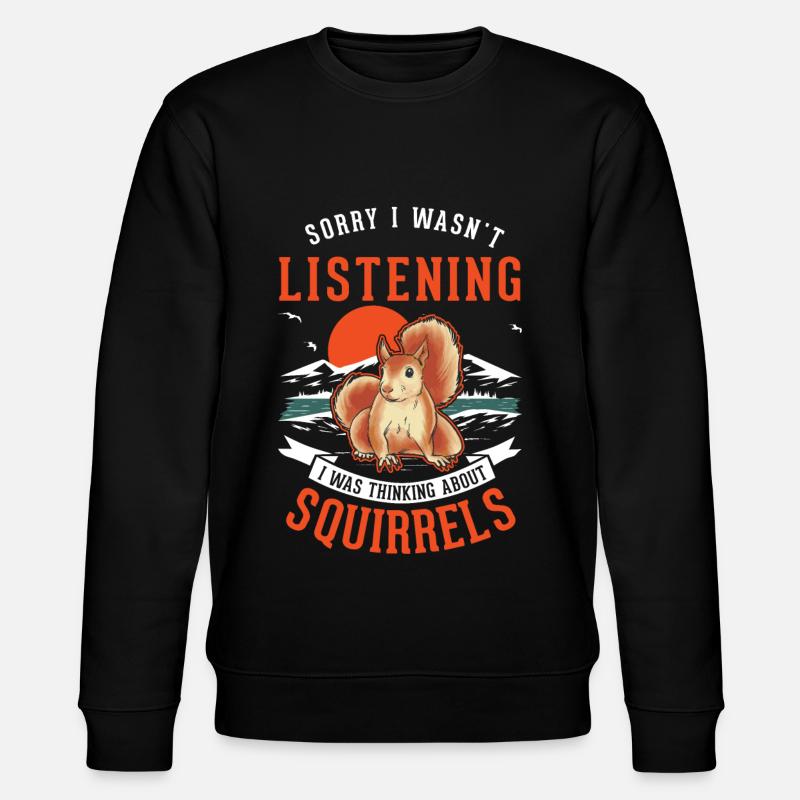 Eichhörnchen Geschenk Grauhörnchen Squirrel - Stanley/Stella Unisex Bio-Sweatshirt CHANGER  - Schwarz