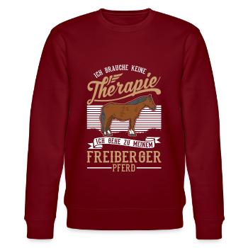 Freiberger Pferd Therapie - Stanley/Stella Unisex Bio-Sweatshirt CHANGER  - Burgunderrot - Vorne - Nik (191cm) & Marisol (170cm)