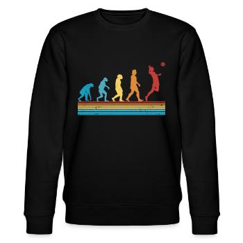 Volleyball Evolution Volleyballspieler - Stanley/Stella Unisex Bio-Sweatshirt CHANGER  - Schwarz - Vorne - Nik (191cm) & Marisol (170cm)