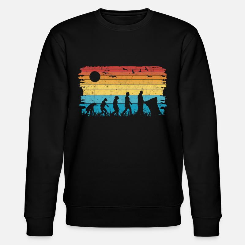Müllmann Evolution Müllabfuhr Müllwagen - Stanley/Stella Unisex Bio-Sweatshirt CHANGER  - Schwarz