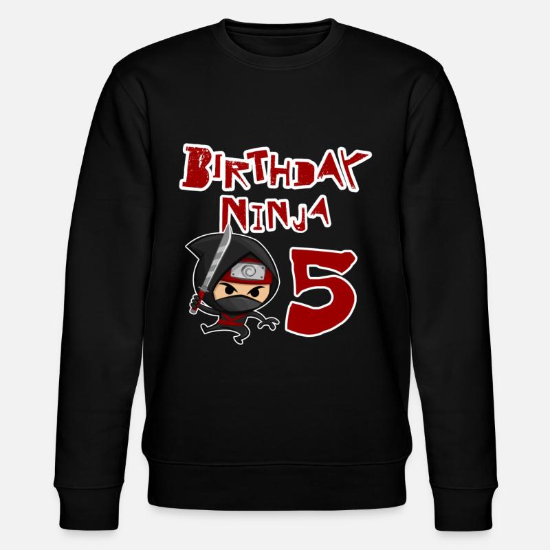 5th Birthday Ninja 5 - Stanley/Stella CHANGER Unisex Organic Sweatshirt - black