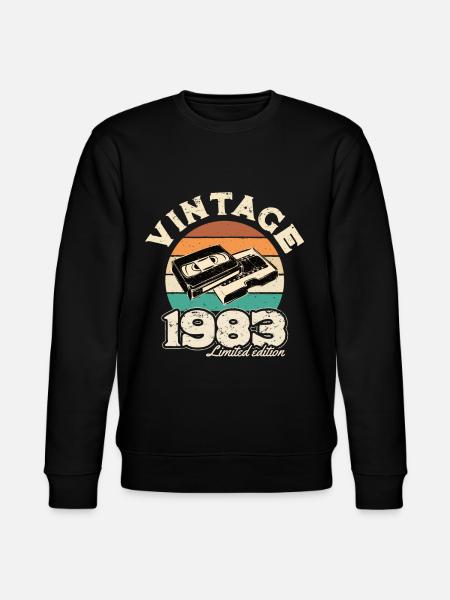 Retro sunset videotape 1983 - Stanley/Stella CHANGER Unisex Organic Sweatshirt - black
