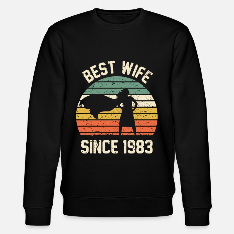 Best wife since 1983 - Stanley/Stella CHANGER Unisex Organic Sweatshirt - black
