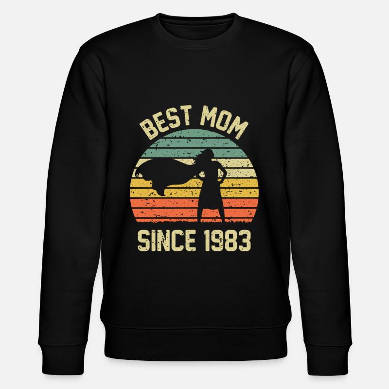 Best mom since 1983 - Stanley/Stella CHANGER Unisex Organic Sweatshirt - black