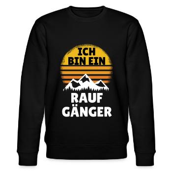 Raufgänger für Wanderer beim Wandern in den Bergen - Stanley/Stella Unisex Bio-Sweatshirt CHANGER  - Schwarz - Vorne - Nik (191cm) & Marisol (170cm)