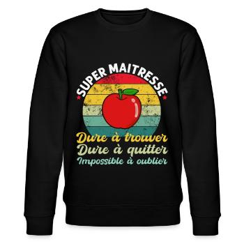 Super maitresse cadeau pour maîtresse d' école - Sweat bio CHANGER Stanley/Stella Unisexe - noir - Devant - Nik (191cm) & Marisol (170cm)
