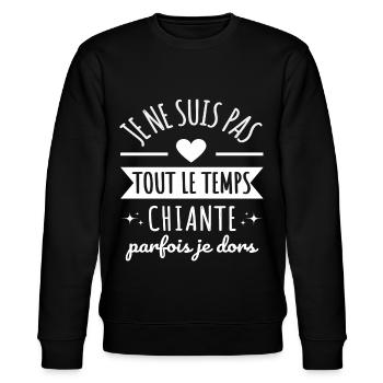 Je ne suis pas tout le temps chiante humour cadeau - Sweat bio CHANGER Stanley/Stella Unisexe - noir - Devant - Nik (191cm) & Marisol (170cm)