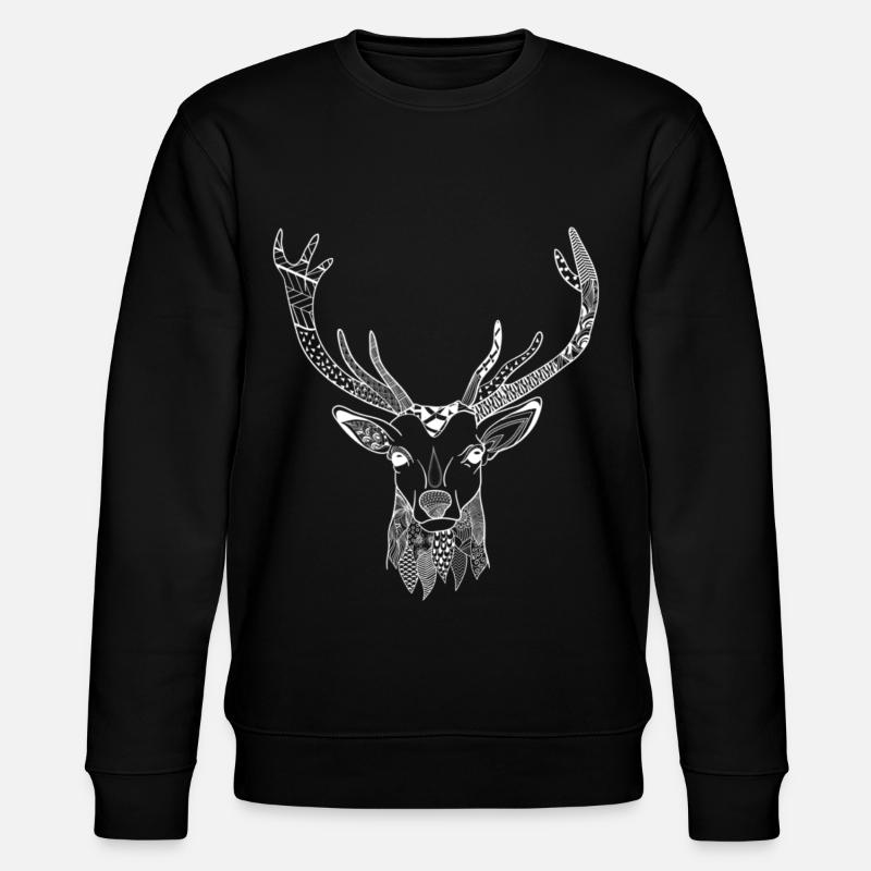 deer head - Stanley/Stella CHANGER Unisex Organic Sweatshirt - black