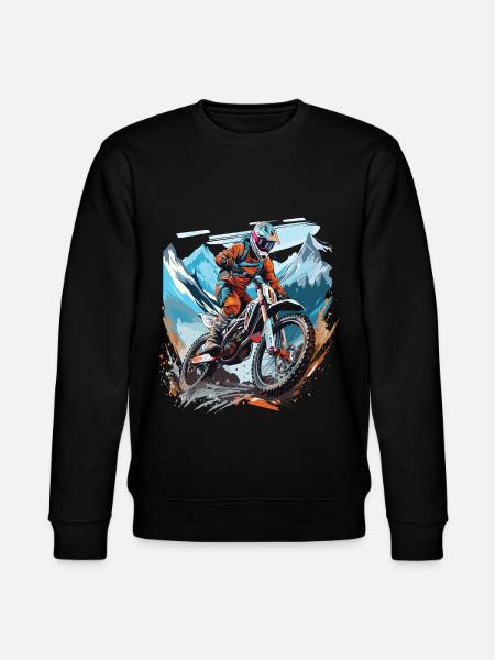 Motocross with a mountain backdrop - Stanley/Stella CHANGER Unisex Organic Sweatshirt - black