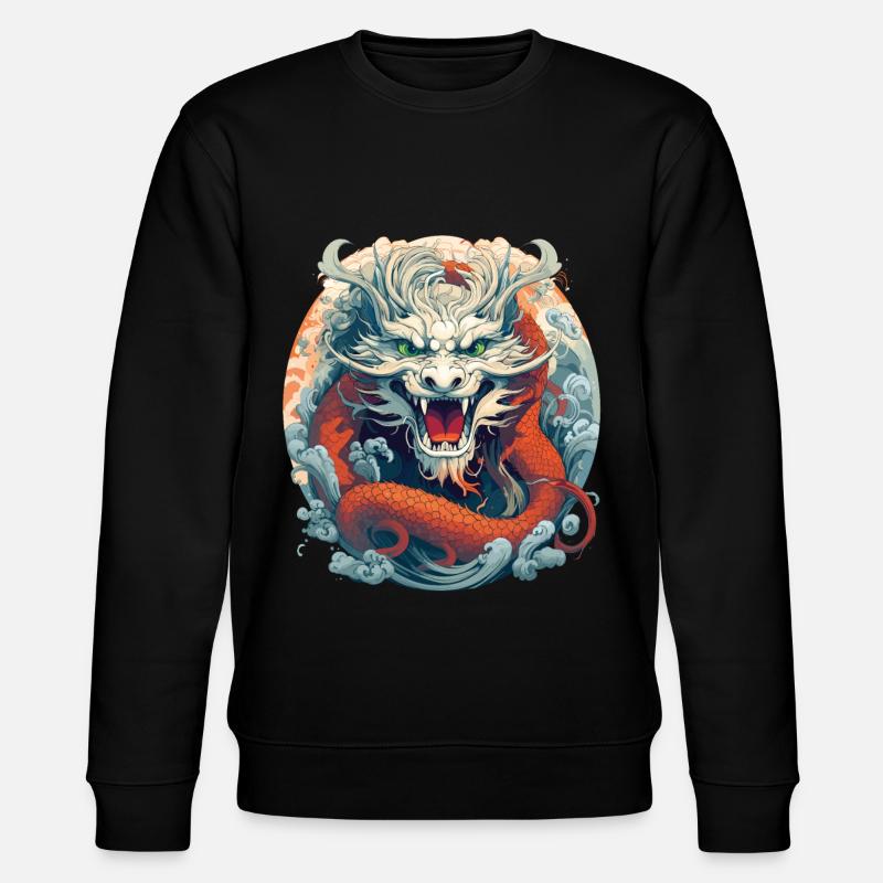 Design eines chinesischen Drachen - Stanley/Stella Unisex Bio-Sweatshirt CHANGER  - Schwarz