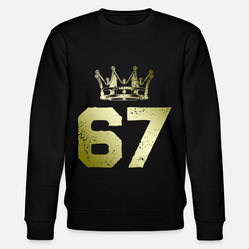 67 Number crown - Stanley/Stella CHANGER Unisex Organic Sweatshirt - black