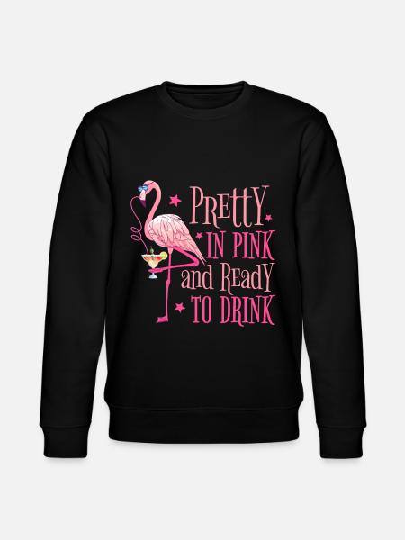 Flamingo JGA Party Pretty In Pink Klar til å drikke - Stanley/Stella CHANGER økologisk unisex-sweatshirt - svart