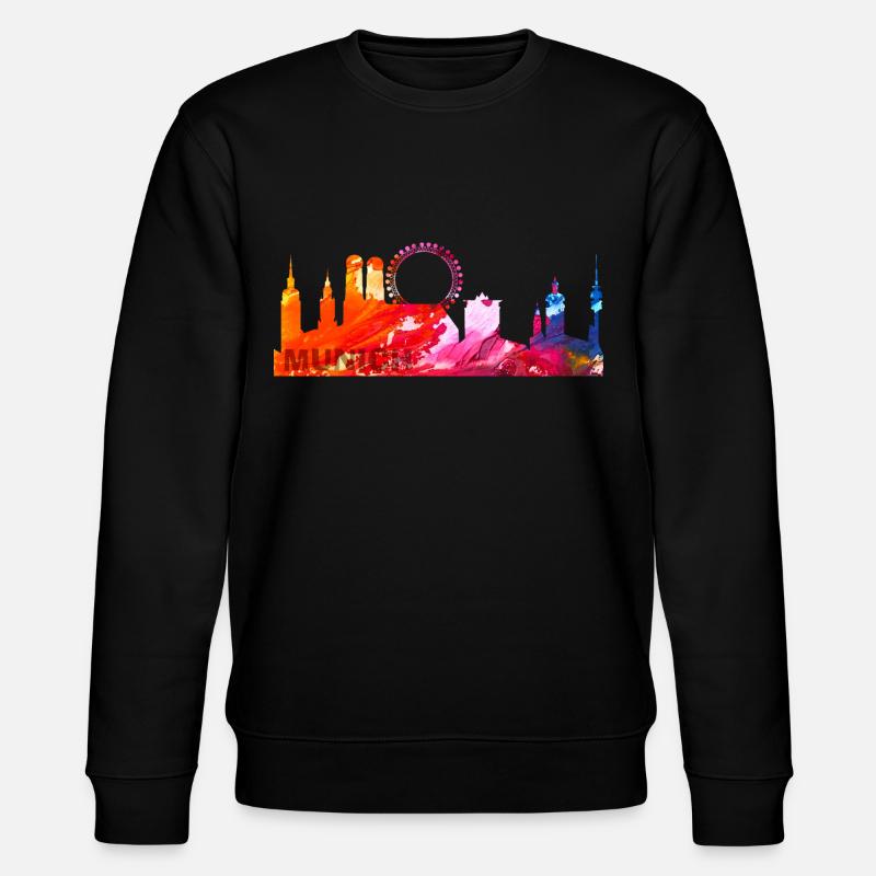 Munich, Munich Skyline, Bavière, Allemagne - Sweat bio CHANGER Stanley/Stella Unisexe - noir