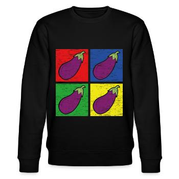 Aubergine - Sweat bio CHANGER Stanley/Stella Unisexe - noir - Devant - Nik (191cm) & Marisol (170cm)