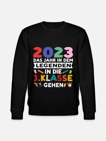 3.Klasse 2023 Anfang Drittklässler Geschenk - Stanley/Stella Unisex Bio-Sweatshirt CHANGER - Schwarz