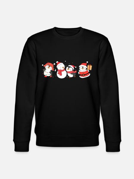 Funny pinguin Christmas. Xmas pinguin - Stanley/Stella CHANGER Unisex Organic Sweatshirt - black