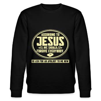 Jesus Bibel Christlich Religiös Kirche Geschenk - Stanley/Stella Unisex Bio-Sweatshirt CHANGER  - Schwarz - Vorne - Nik (191cm) & Marisol (170cm)