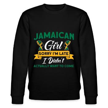 Jamaika Jamaikanische Flagge Geschenk - Stanley/Stella Unisex Bio-Sweatshirt CHANGER  - Schwarz - Vorne - Nik (191cm) & Marisol (170cm)