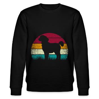 Standard Pyredoodle Vintage Retro - Stanley/Stella Unisex Bio-Sweatshirt CHANGER  - Schwarz - Vorne - Nik (191cm) & Marisol (170cm)
