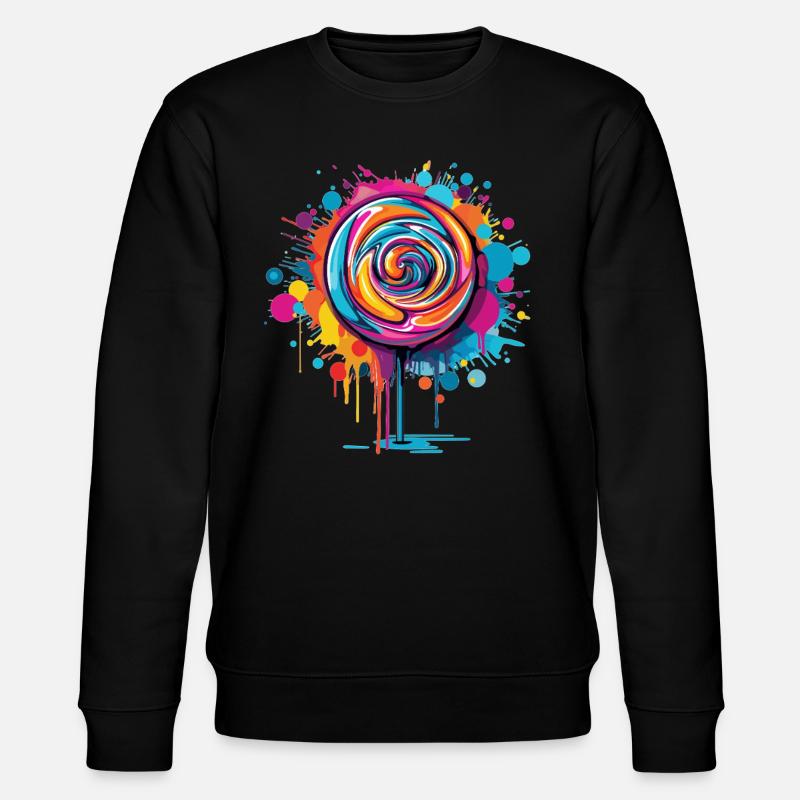 Bunte Lutscher Kunst - Stanley/Stella Unisex Bio-Sweatshirt CHANGER  - Schwarz