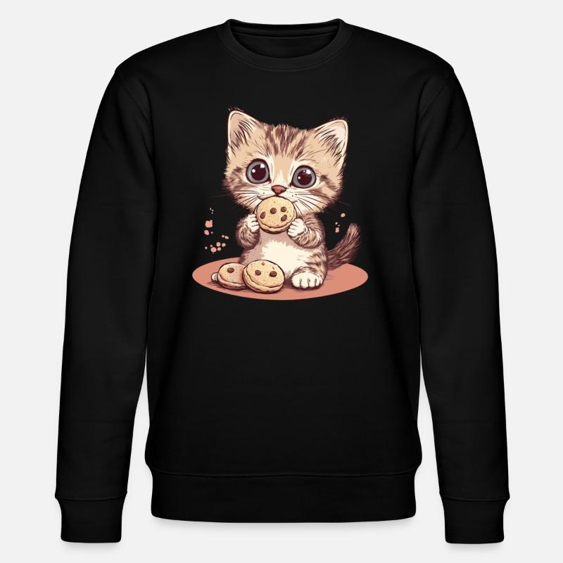 Süße Keks Katze - Stanley/Stella Unisex Bio-Sweatshirt CHANGER  - Schwarz