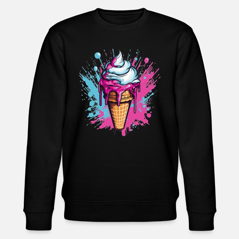 Eiscreme im Pop-Art Style - Stanley/Stella Unisex Bio-Sweatshirt CHANGER  - Schwarz