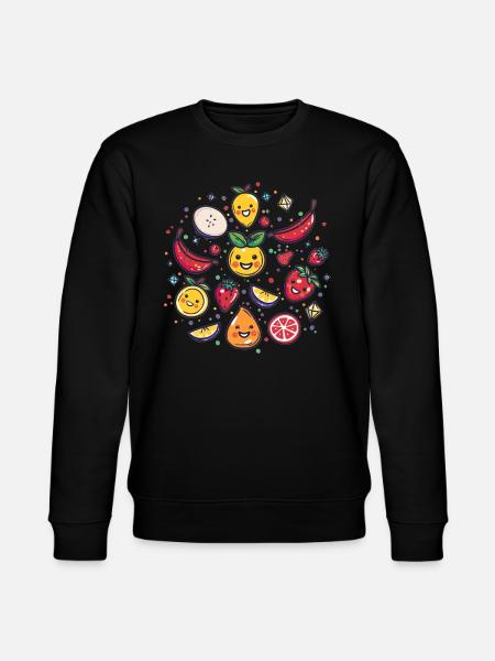 Cheerful fruits with gemstones - Stanley/Stella CHANGER Unisex Organic Sweatshirt - black