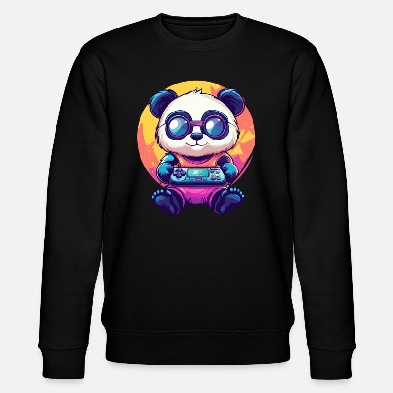 Gamer Panda avec console - Sweat bio CHANGER Stanley/Stella Unisexe - noir