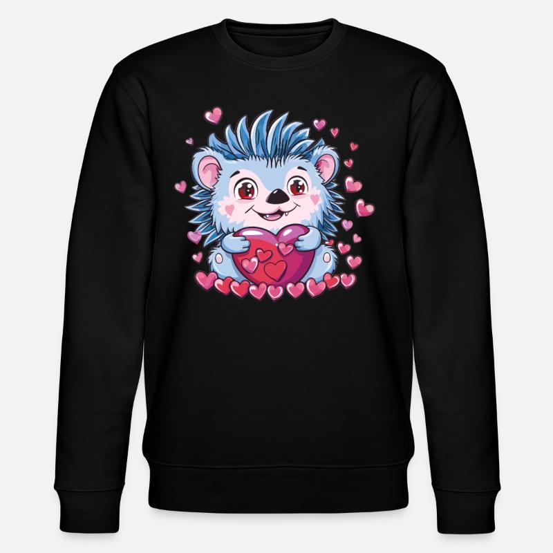 Verliebter Igel mit Herz - Stanley/Stella Unisex Bio-Sweatshirt CHANGER  - Schwarz