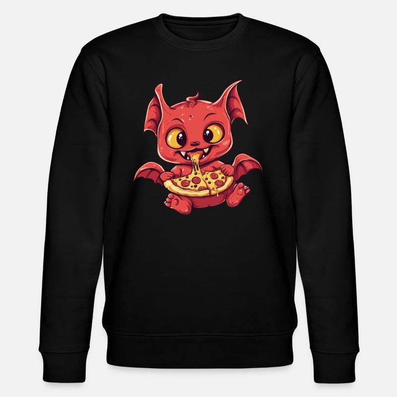 Devil with pizza - Stanley/Stella CHANGER Unisex Organic Sweatshirt - black