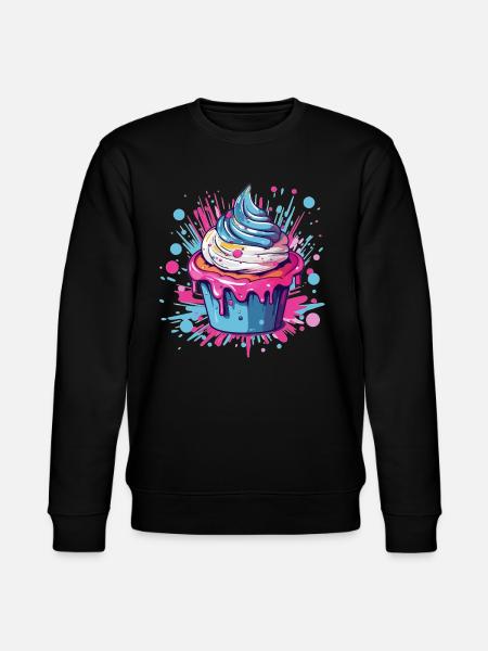 Bunter Cupcake Pop-Art - Stanley/Stella Unisex Bio-Sweatshirt CHANGER  - Schwarz