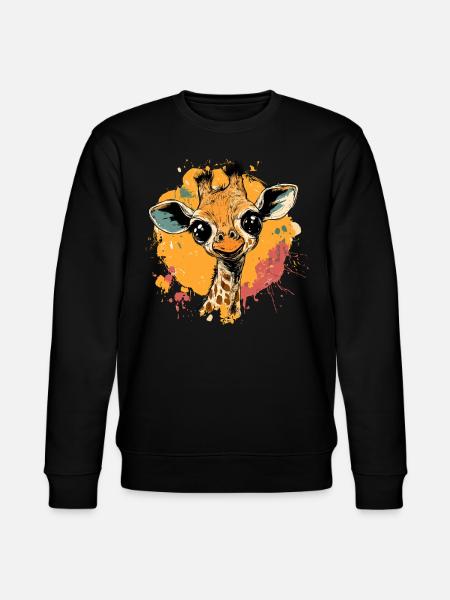 Giraffe im Farbklecks - Stanley/Stella Unisex Bio-Sweatshirt CHANGER - Schwarz