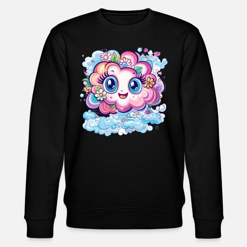 Nuage de fleurs heureux - Sweat bio CHANGER Stanley/Stella Unisexe - noir