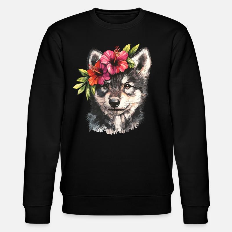 Husky à l’hibiscus - Sweat bio CHANGER Stanley/Stella Unisexe - noir