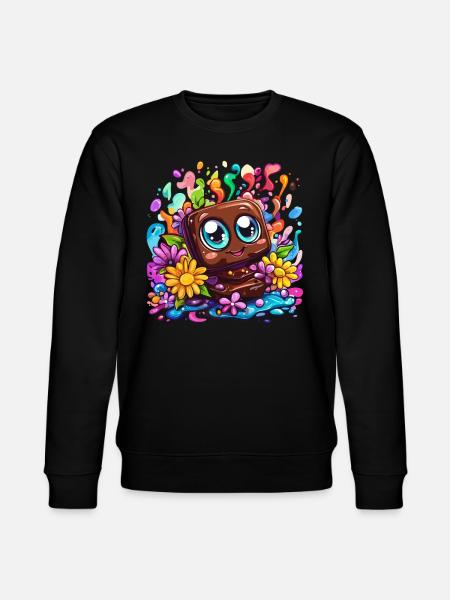 Happy chocolate piece - Stanley/Stella CHANGER Unisex Organic Sweatshirt - black