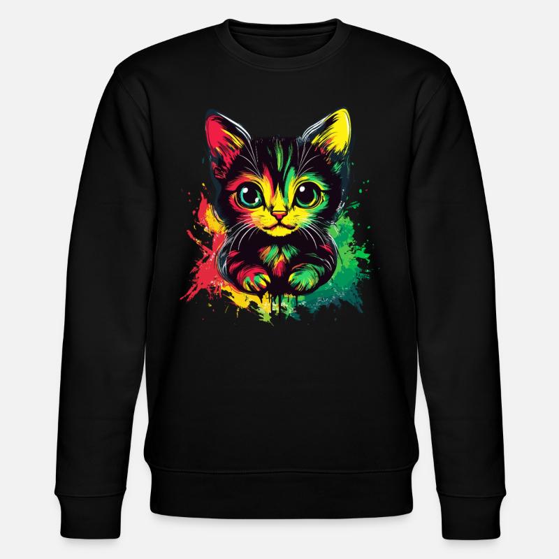 Rasta Katze Style - Stanley/Stella Unisex Bio-Sweatshirt CHANGER  - Schwarz