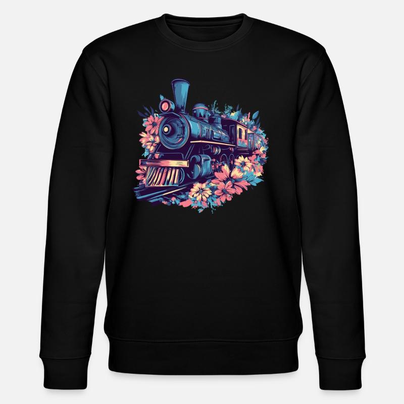 Blumen Zug Magie - Stanley/Stella Unisex Bio-Sweatshirt CHANGER - Schwarz