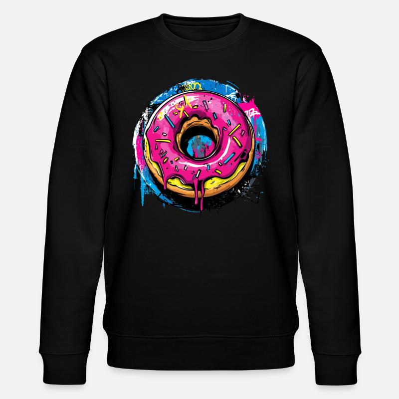 Donut im Graffiti Stil - Stanley/Stella Unisex Bio-Sweatshirt CHANGER  - Schwarz
