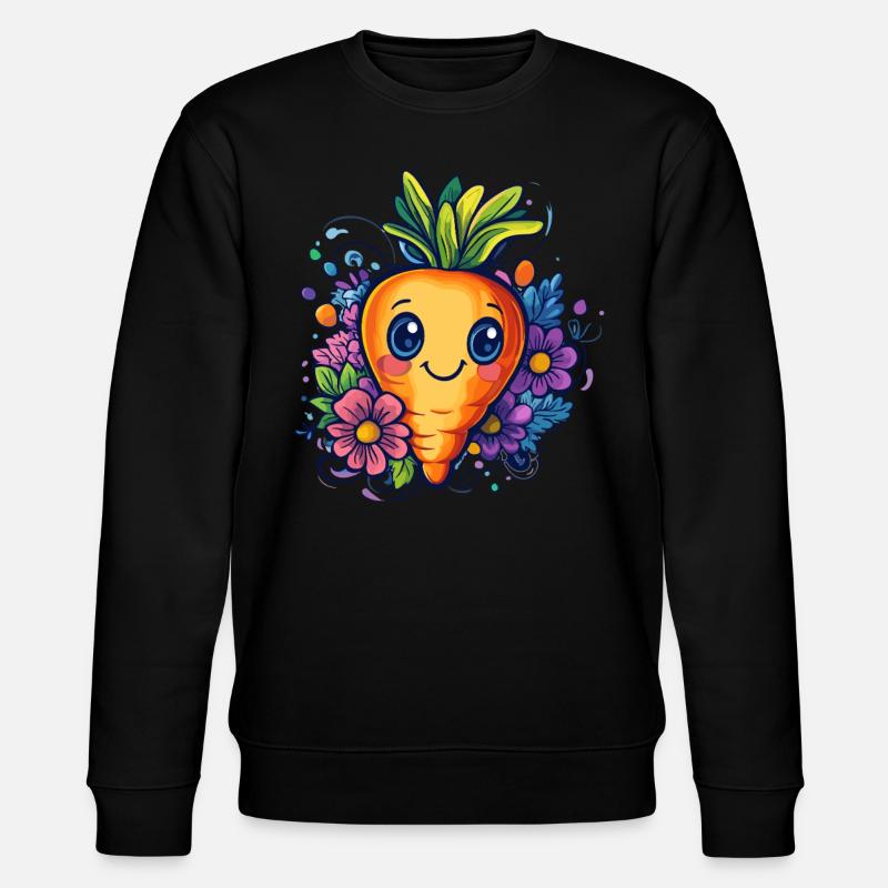 Fleur de carotte joyeuse - Sweat bio CHANGER Stanley/Stella Unisexe - noir