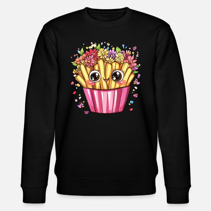 Frites au flower power - Sweat bio CHANGER Stanley/Stella Unisexe - noir