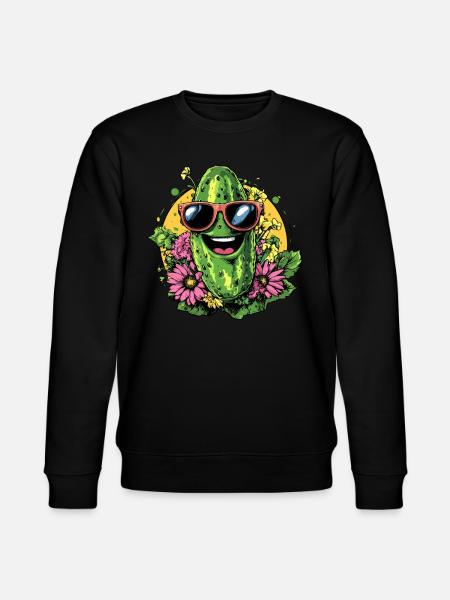 Cool cucumber with sunglasses - Stanley/Stella CHANGER Unisex Organic Sweatshirt - black