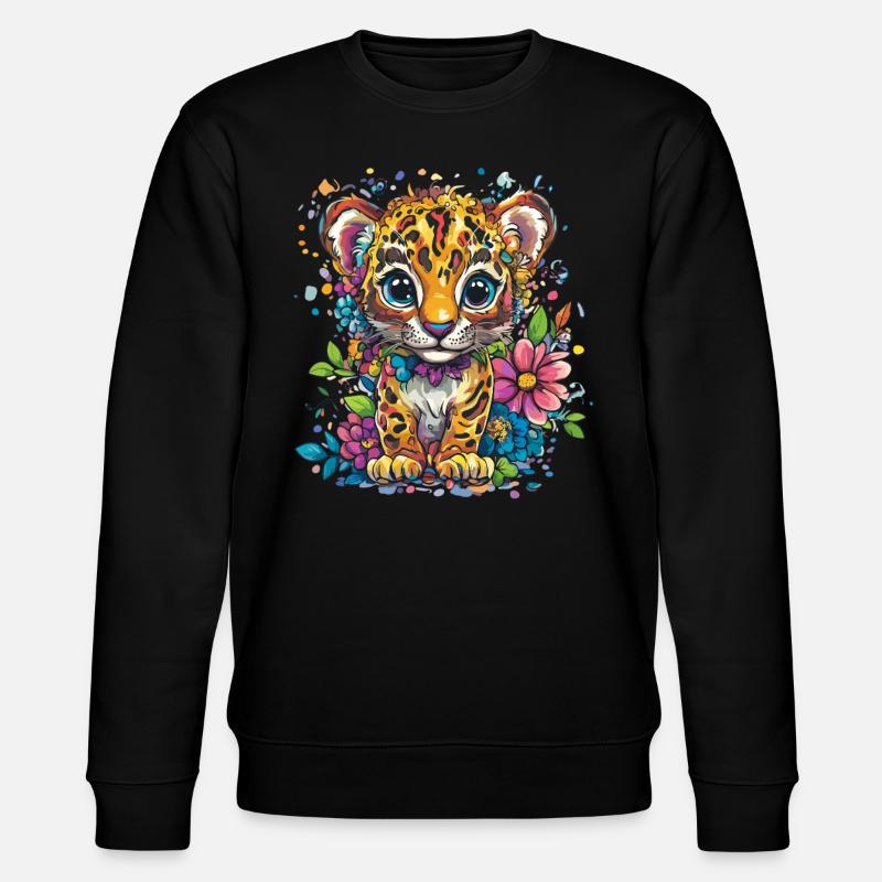 Petit léopard à fleurs - Sweat bio CHANGER Stanley/Stella Unisexe - noir