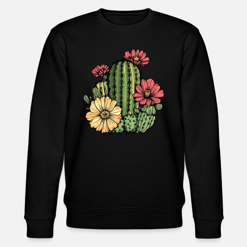 Cactus à fleurs - Sweat bio CHANGER Stanley/Stella Unisexe - noir
