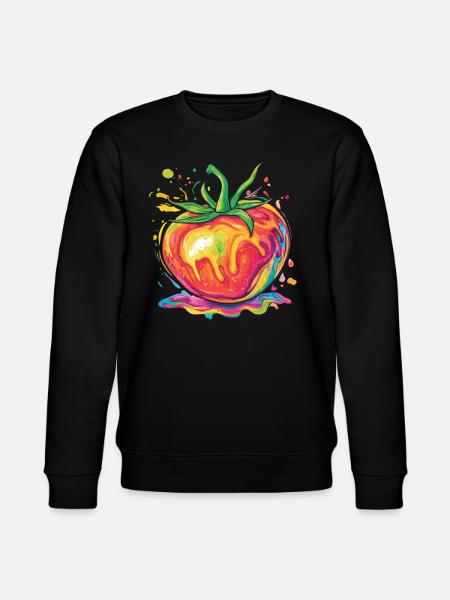 Regenbogenfarbene Pop-Art Tomate - Stanley/Stella Unisex Bio-Sweatshirt CHANGER - Schwarz