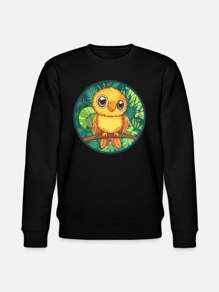 Gelber Vogel im Dschungel - Stanley/Stella Unisex Bio-Sweatshirt CHANGER  - Schwarz