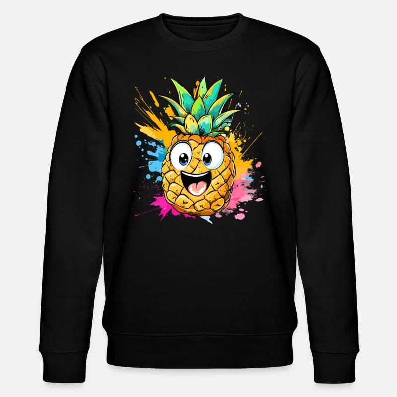 Explosion d’ananas heureuse - Sweat bio CHANGER Stanley/Stella Unisexe - noir